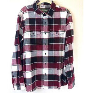 NWT American Eagle Men’s Flannel Button up Shirts XL Maroon Black White Plaid